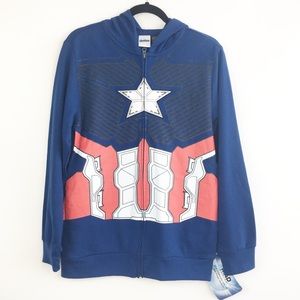 Marvel Captain America Front Zip Up Sweatshirt XL